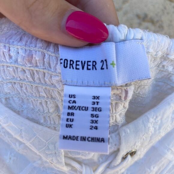 Forever 21 Size 3X White Lace embroidered mini dress dainty floral - Picture 8 of 8